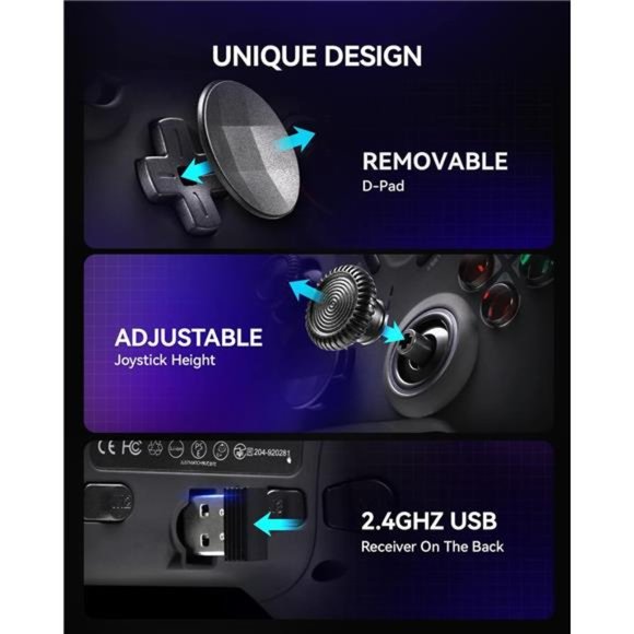 Wireless Game Controller, Bluetooth Controller with LED Backlight, Gamepad - Picture 5 of 5